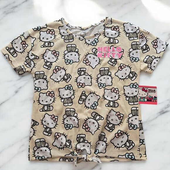 Sanrio Other - Sanrio Hello Kitty Tapioca Leopard Cheetah Print Top ~ NWT ~ Girls Size 8/10
